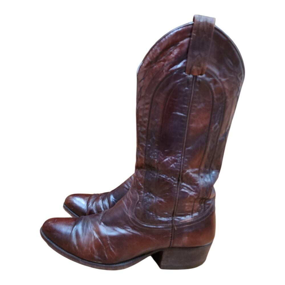 Vintage Dan Post Burgundy Boots. Made in Spain- Men's Sz 9D